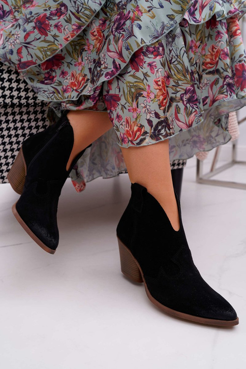 Dámské Kotníkové Boty semišové černé Chavai