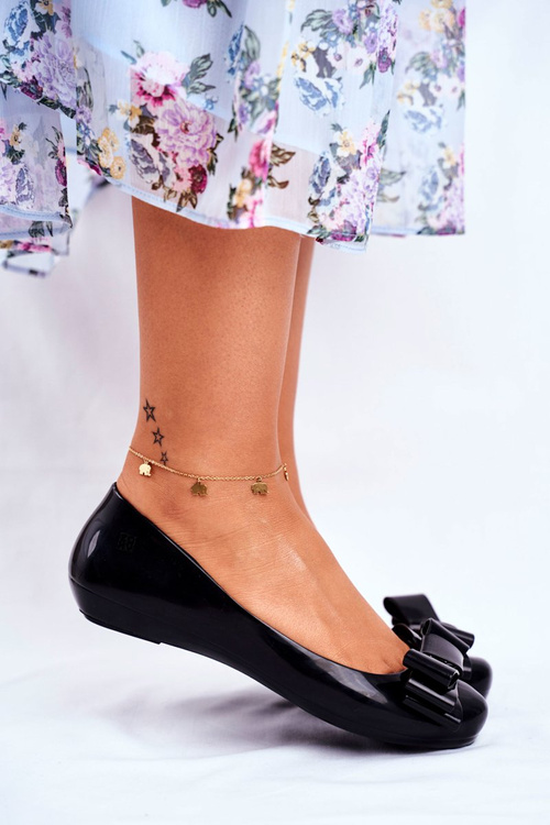 Dámsky voňavý čierny FF285057 gumové baleríny