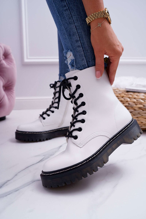 Dámské kotníkové boty Barski bílé 56-5