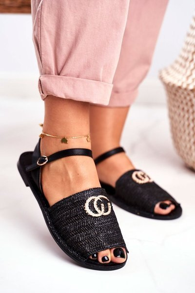 černý Dámské Sandály Lu Boo Splétané Felicia