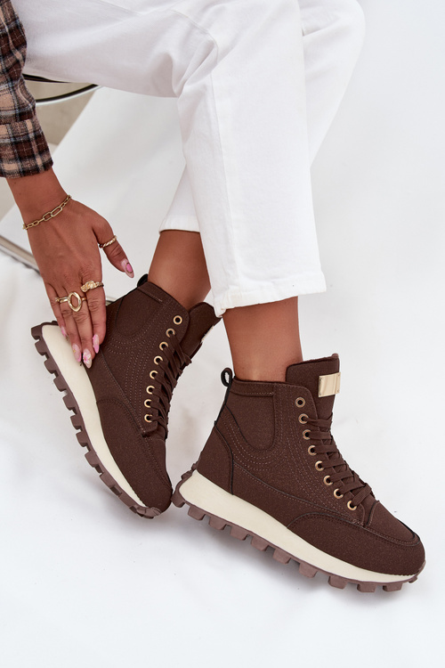 Izolované dámske trapery na platforme hnedé Marivira