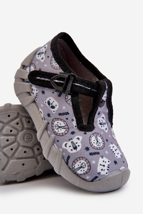 Pohodlné dětské pantofle BEFADO 110N488 Šedé