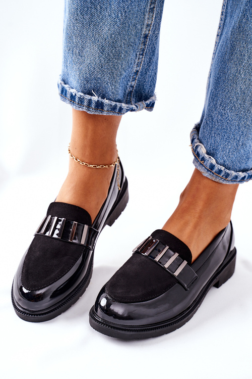 Lakované polobotky černé Montius