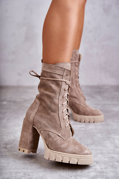 Ženské semišové topánky na platforme Beige Edna