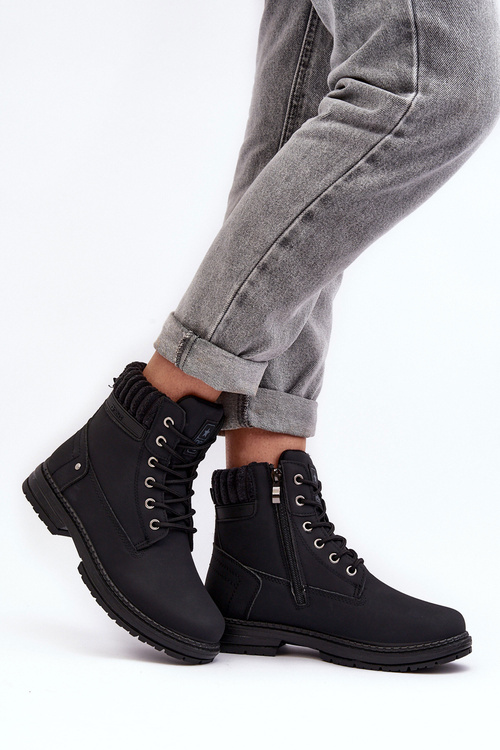 Dámske kožené topánky, čierna katalis