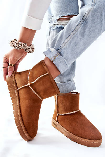 Dámské Kožené Sněhule Big Star II274441 Camel