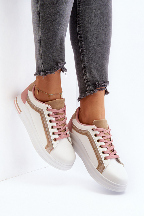 Dámske tenisky s brokátom v béžovej farbe Elnami