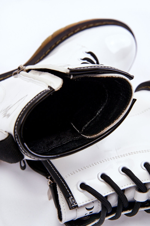 Dámské Lakované boty zateplené GOE II2N4051 bílé