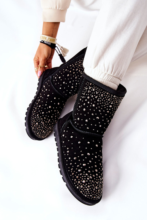 Snehovéflocks izolované čiernymi kamienkami mariella