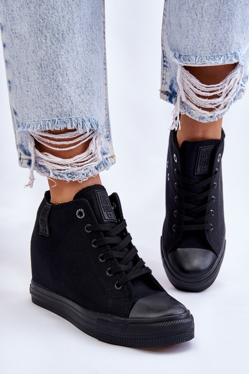 Vysoké tenisky na skrytém klínu Big Star LL274034 Černé