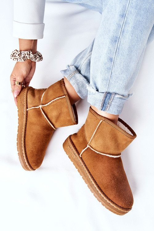 Dámské Kožené Sněhule Big Star II274441 Camel