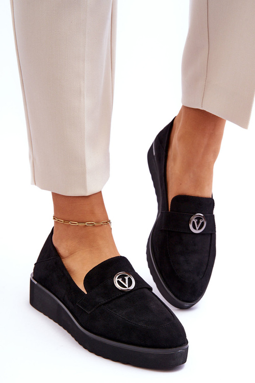 Dámske semišové mokasíny na syntéze s nízkym klinom