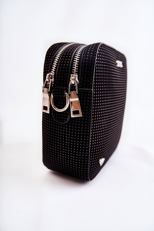 Kožená kabelka posla so srdcom Goe Znj015 čierna