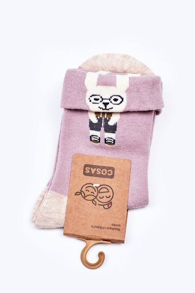 Dětské Bavlněné Ponožky Se Zajíčkem COSAS Fialové