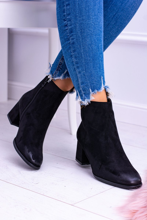 Dámske čierne topánky na semišovom ferimate Post