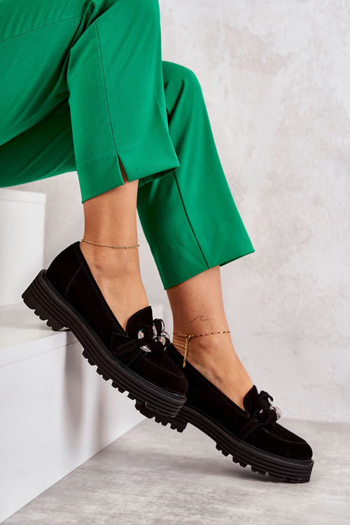 Dámske semišové topánky Laura Messi 2523 čierna