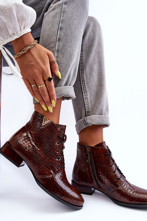 Dámské Kožené Botky Maciejka 5743C-02 Hnědé