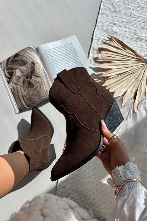 Nakopávací dámské kožené boty z přírodního semiše čokoládové Beretta