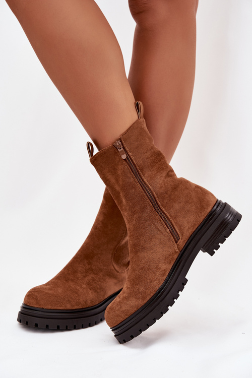 Dámské chelsea boty na zip Camel Julienne