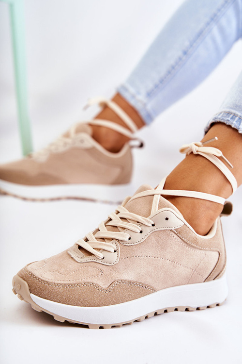 Dámske semišové športové topánky Beige Nayla