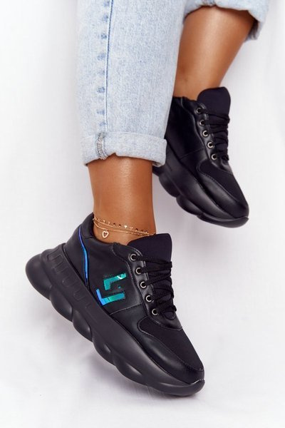 Dámská Sportovní Obuv Na Platformě Lu Boo Černé