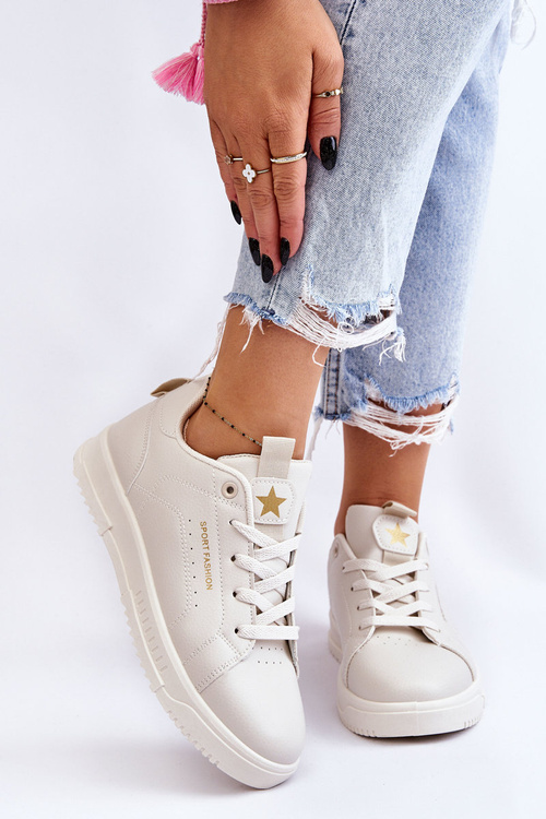 Dámská šněrovací sportovní obuv béžová Mikaela