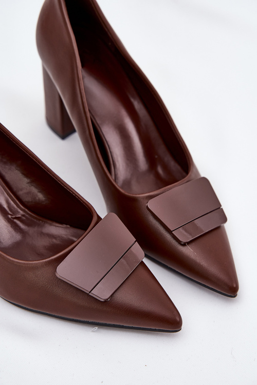 Lodičky Na Podpatku S Ozdobou Hnědé Celira