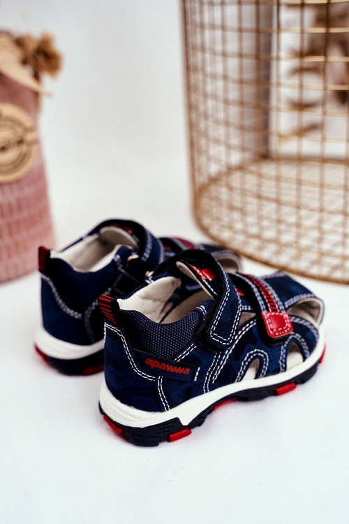 Dětské sandály se suchým zipem tmave modre Goreno