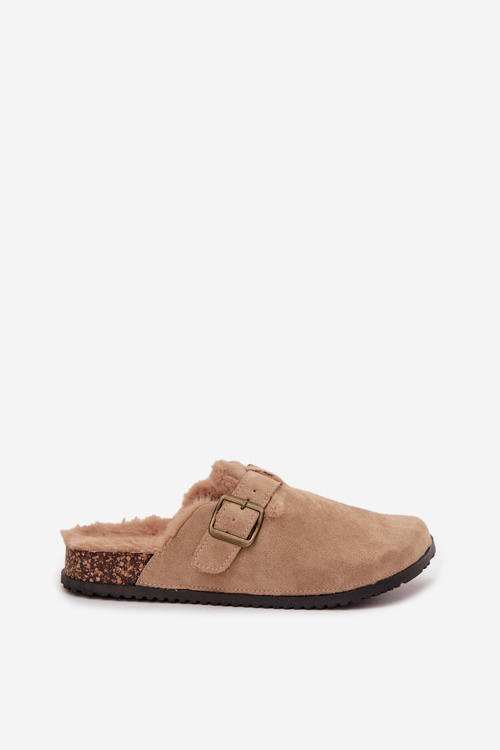 Dámske papuče s teplou podšívkou s prackou Béžové Sylisse