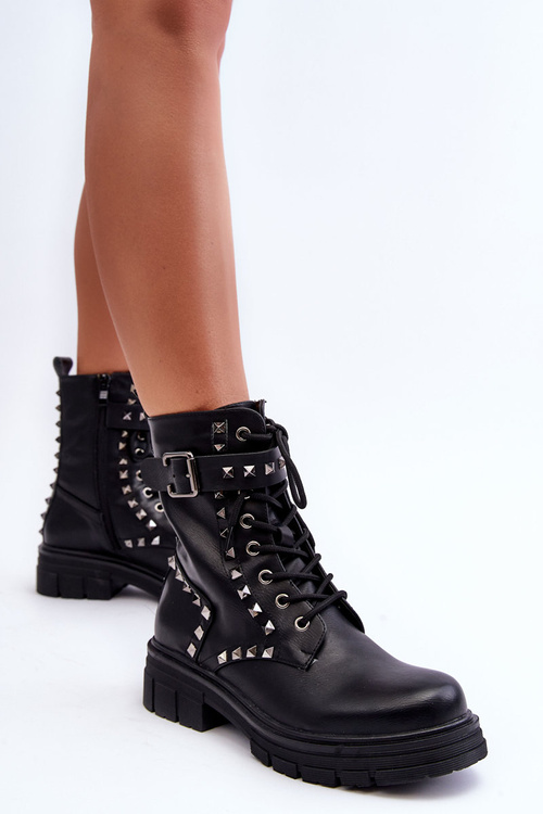 Dámské masivní botky Workery se šťastnými džety černé Tyralis