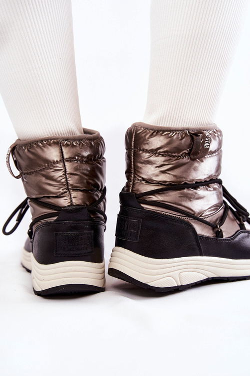 Dámska pamäť Snow Boots Pamäť pena Veľká hviezda KK274275 Strieborná čierna