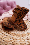 Detské topánky Snehové topánky s kožušinou Leopard Fiona