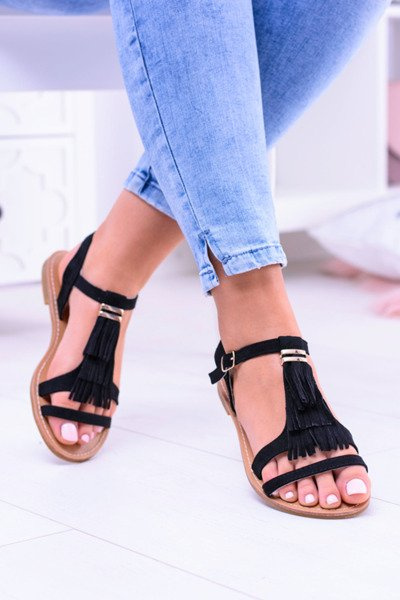 Dámské elegantní ploché sandály Memi černé