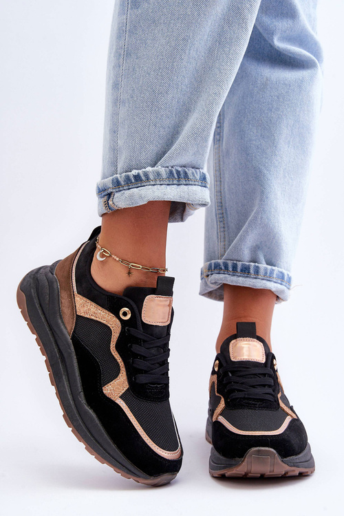 Modní Kožené Sportovní Boty Dámské Černé Calarene