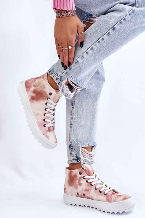 Dámska vysoká hviezda LL274048 BEIGE-PINK TASELERS