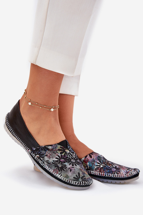 Kožené Baletky Se Vzorem Maciejka T1930-39 Černé