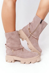 Semišové Boty Workery Lewski Shoes 3006-0 Béžové