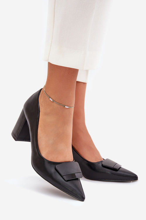 Lodičky Na Opätku S Ozdobou Čierne Celira