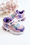 Dětská sportovní obuv na suchý zip růžovo-fialová Lillo