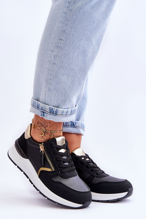 Dámská sportovní obuv se zipem černá Larisa