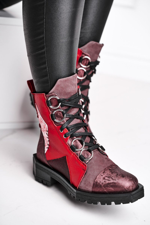 Dámske kožené topánky Maciejka Burgundsko 04184-23/00-3