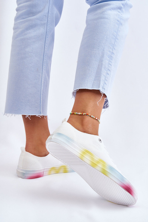 Dámské tenisky s barevnou platformou Big Star LL274237 Bílé