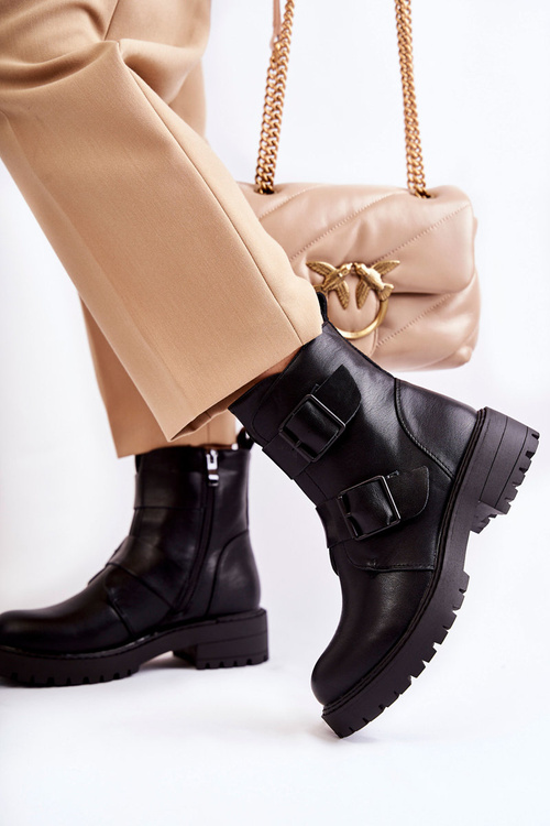 Gritta čierna kožená kožená topánky