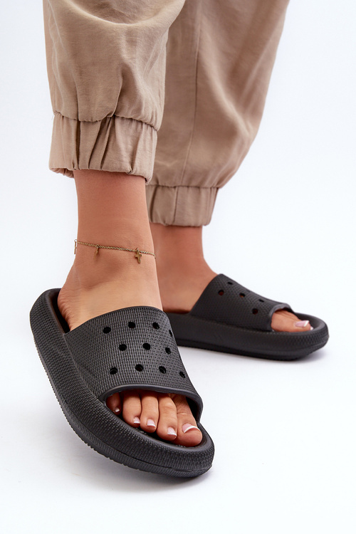 Dámské pěnové žabky na tlusté podrážce černé Beula