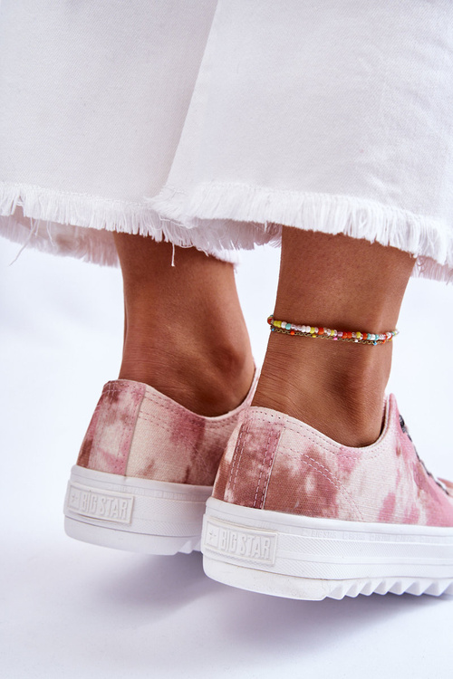 Módní nízké tenisky Big Star LL274044 růžovo-béžová