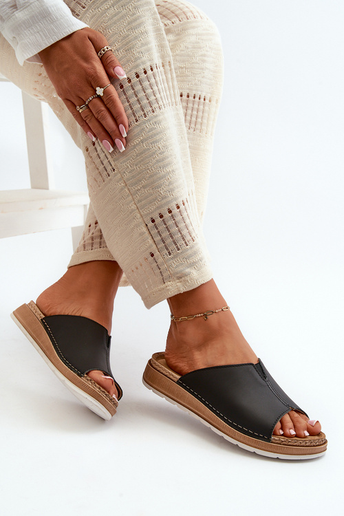 Pohodlné Dámské Žabky Z Eko Kůže Inblu GS0003I1 Černé