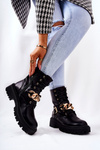 Black Molis Chain Boots s reťazou
