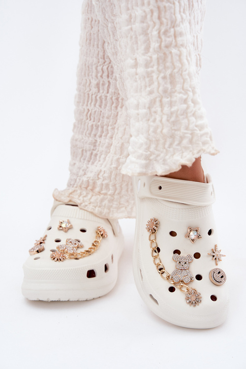 Dámské Pěnové Pantofle S Přezkami Bílé Linaviela