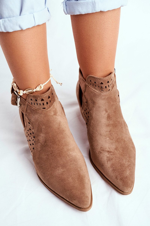 Semišové vysoké podpätky so svorkovým béžovým essenom