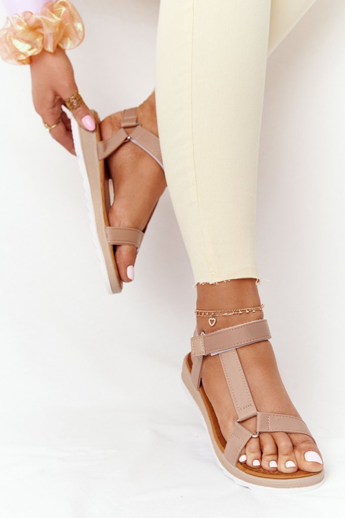 Dámské Sandály Na Gumové Podrážce Hnědé Stranger